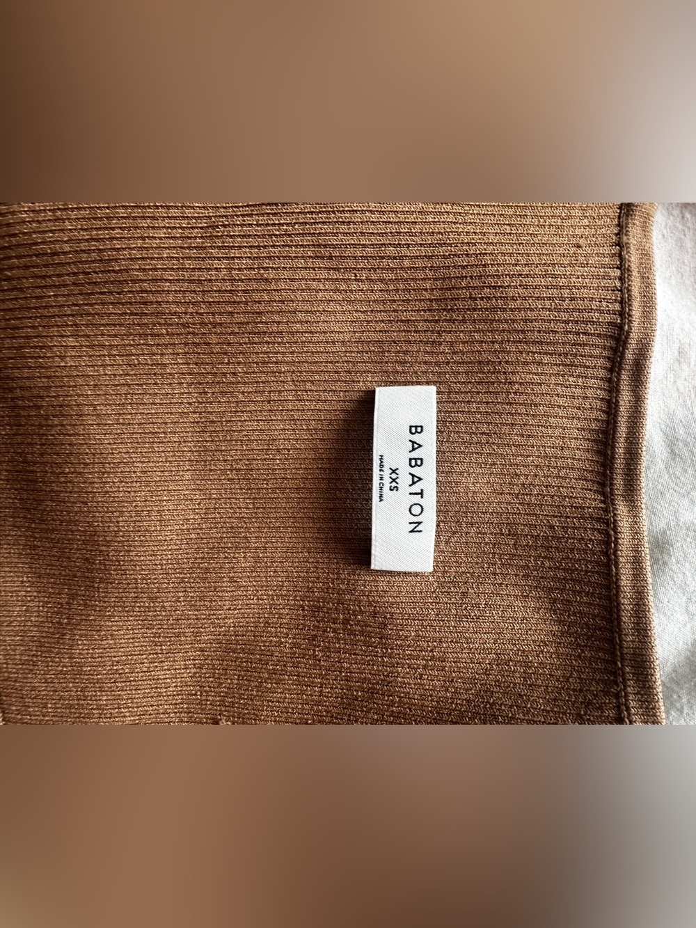Aritzia Babaton Minimalist Ribbed Square Neck Knit Top Brown XXS - Picture 10 of 14